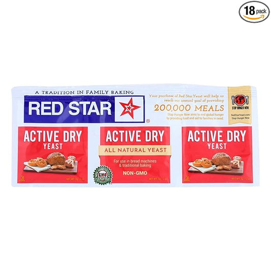 Red Star Nutritional Yeast - Active Dry - .75 Ounce - Case of 18, United States, 18 Count
