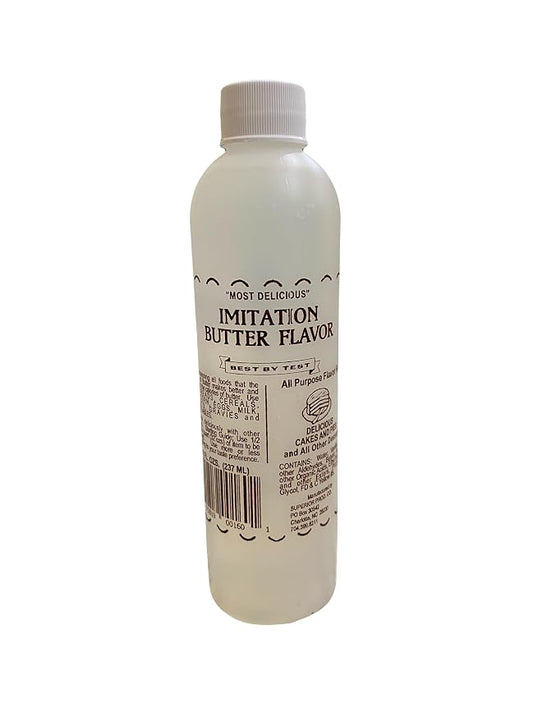 Superior Flavors 8oz Bottle | Cooking and Baking Flavoring | Delicious Substitute for Vanilla Extract | Water Based, and Alcohol Free (Butter)