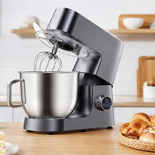 7.4 QT Kitchen in The Box Stand Mixer for Baking, Electric Spiral Mixer with Dough Hook, Cake Mixer with Bowl Stand & Beater, 800w/12-Speed Tilt-Head Food Mixer