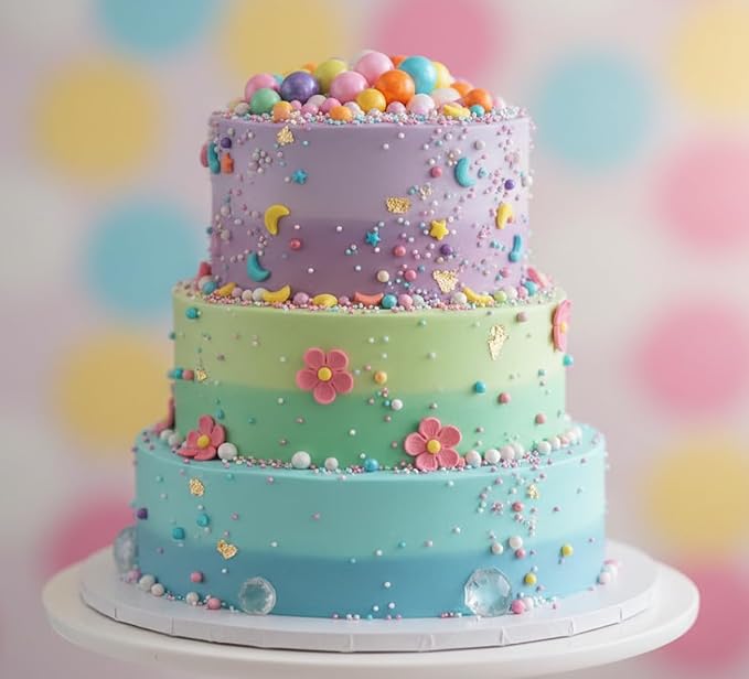 Zali Edible Pearl Sprinkles, Multicolor Mix, 26 Colors Mixed Size | Sugar Pearls, For Cakes, Cupcakes, Cookies, Donuts & Ice Cream, Gluten Free, Food Grade, Wedding & Festival Decoration