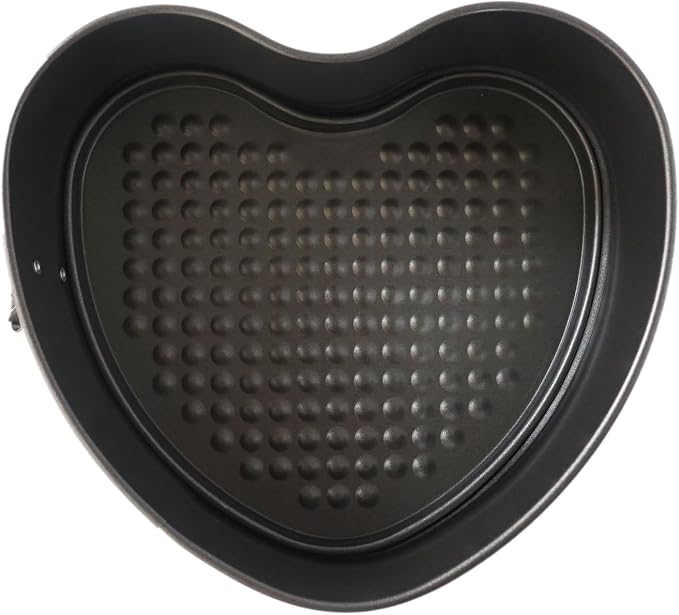 7 Inch Heart Shape Springform Pan, Pack of 2 Heart Baking Pans with Removable Bottom, Baking Molds Accessories for Cheesecake, Mousse, Wedding - Carbon Steel, Black