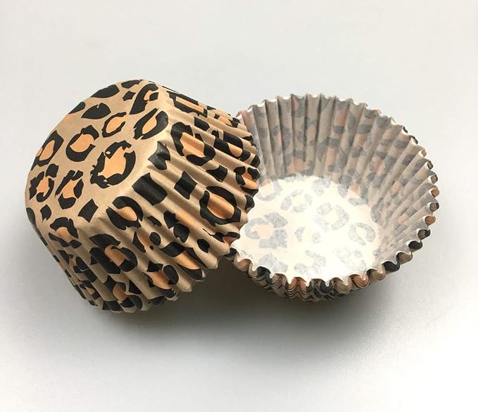 Leopard Animal Paper Muffin Cupcake Liners Cases Baking Cups 100 pcs,Standard Size 2x1.25inch