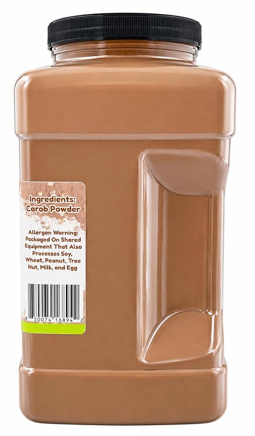 Carob Powder 5 lb | Naturally Sweet Cocoa Alternative | Baking, Smoothies, Drinks, Desserts & Chocolate Substitute Recipes | Bulk Resealable Container | Dasher's Spice & Beans