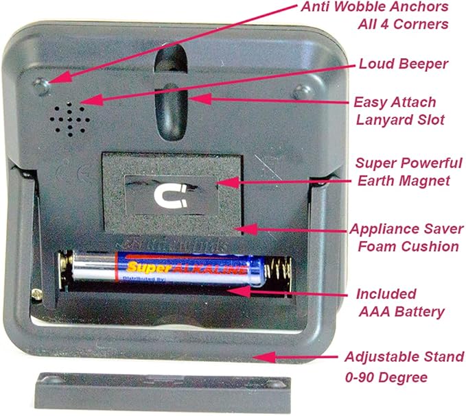Elegant Digital Kitchen Timer Stainless Steel - Loud Alarm - Model Plumbery