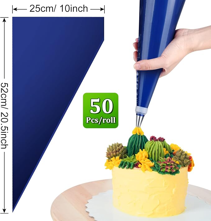 ELECLAND 50Pcs Disposable Piping Bags Extra Large Thicken 21Inch Pastry Bags Icing Piping Bags for Cookies Cupcakes Dessert Cakes Decorating