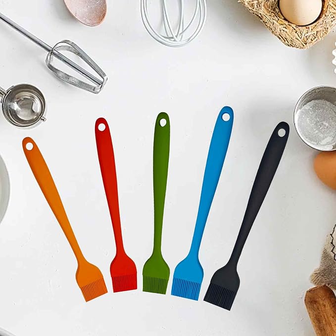 4PCS Heat Resistant Silicone Basting Brushes Cooking Brush, BPA Free Pastry Brush with Soft Bristles for Oil Butter Sauce BBQ Grill Kitchen Baking Dishwasher Safe(Red)