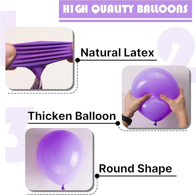 PartyWoo Purple Balloons 100 pcs 5 Inch Purple Latex Balloons for Birthday Baby Shower Anniversary Engagement Wedding Princess Bachelorette Bridal Shower Butterfly Party Decorations Purple-Y15