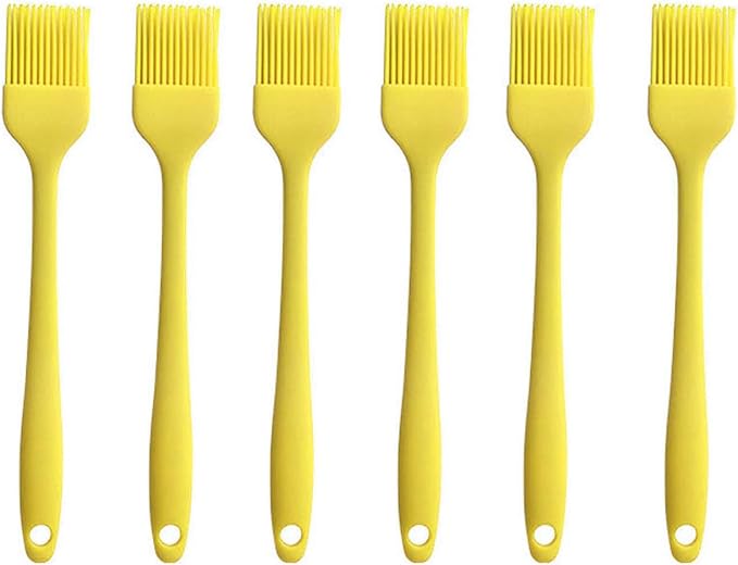Silicone brush, Oil Brush for BBQ Kitchen Cooking Baking and Grilling (6 PCS,yellow)