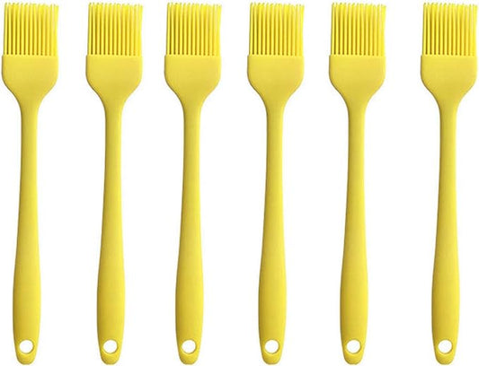 Silicone brush, Oil Brush for BBQ Kitchen Cooking Baking and Grilling (6 PCS,yellow)