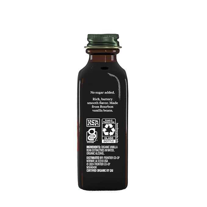Simply Organic Pure Madagascar Vanilla Extract, 2-Ounce Glass Jar, Certified Organic, Sugar-Free Flavor For Smoothies