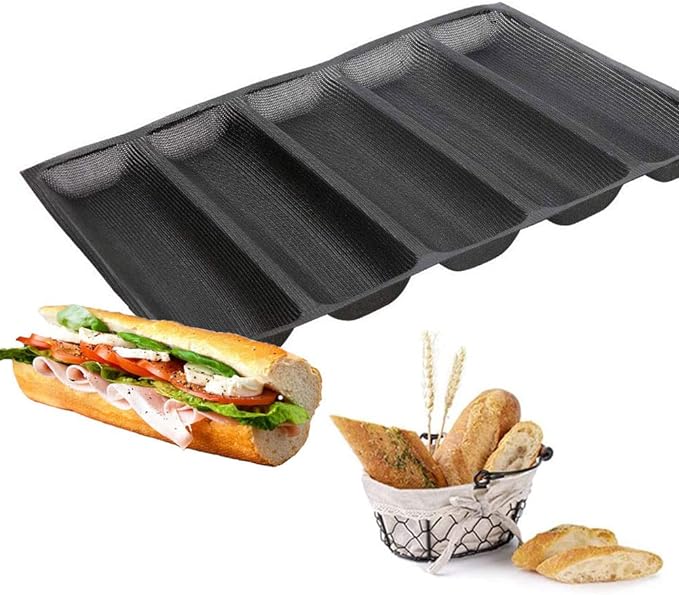 Baker Boutique Silicone Bread Mold 5 Loaf Baking Mould Flexible Reusable Forms Shapes Non Stick Perforated