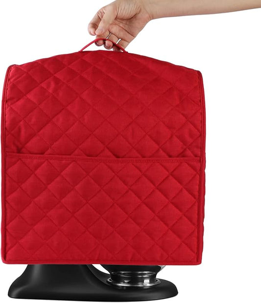 Stand Mixer Cover compatible with Kitchenaid Mixer, Fits All Tilt Head & Bowl Lift Models with 3 Organizer Bag for Accessories.with Handle Waterproof.Easy Cleaning(Red,For Tilt Head 4.5-5 Quart)