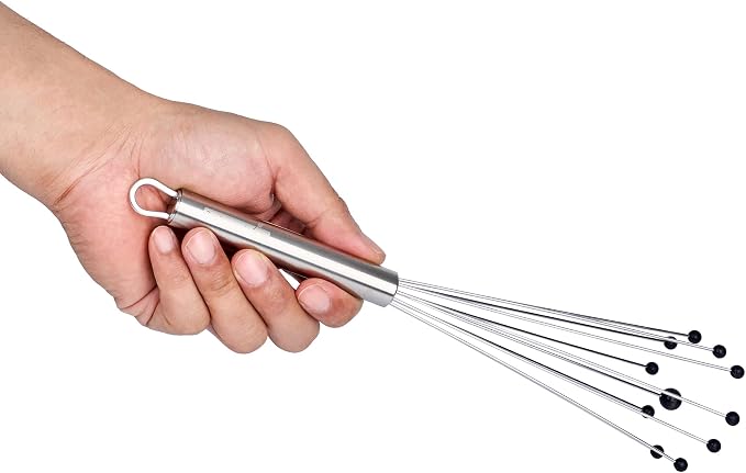 Restaurantware 10.5 in Stainless Steel Ball Whisk with Silicone Tips - 24 Pack - German Standard Sauce & Gravy Whisk, Non-Scratch, Dishwasher Safe - Non-Stick Silicone Ball Whisk for Baking