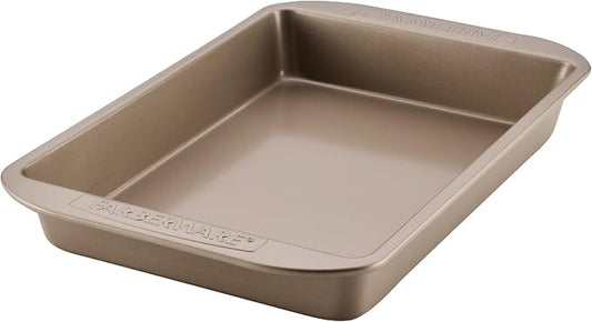 Farberware Bakeware Warp Resistant, Dishwasher Safe, 9-Inch x 13-Inch Rectangular Cake Pan - Mocha