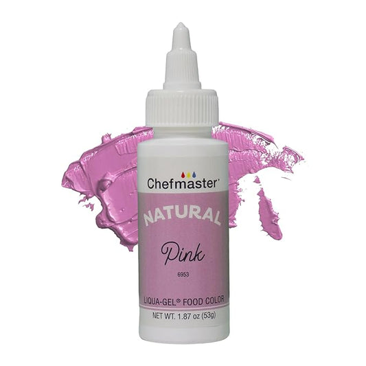 Plant‑Based Natural Liqua-Gel Food Coloring by Chefmaster, No Artificial Dyes, Gel Color for Icing, Frosting, Fondant, & Decorating, Quality Crafted in California USA (Pink)