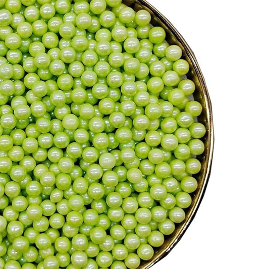 Light Green Sprinkles Edible Pearls,Cake Sprinkles 130g 4.6OZ,Cookie Sprinkles,Sugar Pearl, Edible Candy Pearls for Cake Cupcake Decorationg (7mm-lightgreen)