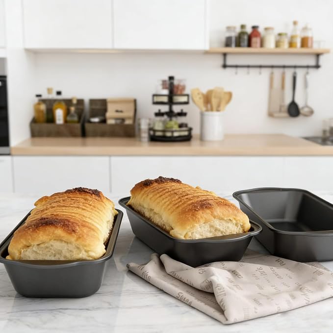 QTLCOHD 6 Pack 6" x 3" Bread Loaf Pans | Non stick Carbon Steel Bread Pans for Baking Homemade Bread