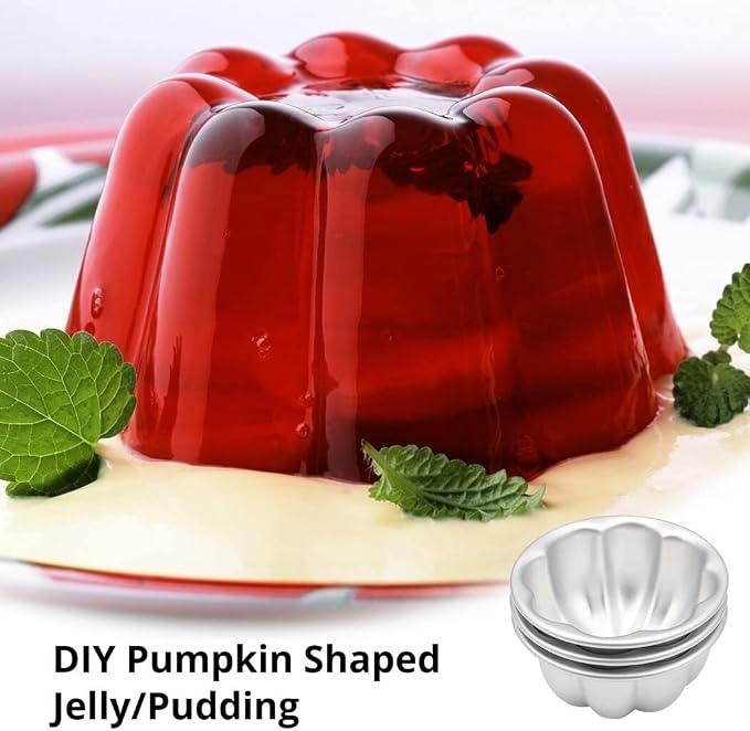 Homaisson 10Pcs Pudding Cup Molds, 3.7''x1.77'' Mini Fluted Cake Pans, Small Fluted Cake Pans for Baking，Non-Stick Jelly Molds, Easy to Demold, Cake Pan Nonstick