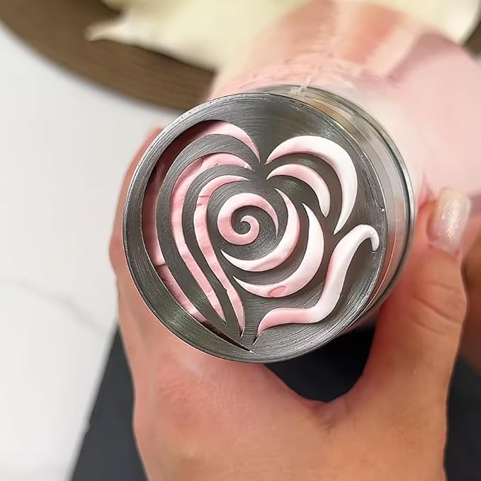 Extra Large Russian Piping Tips - Stainless Steel Flower Nozzles Set for Cake Decorating, Rose & Floral Icing Tips for Cupcakes, Cookies Professional Baking Tools (XXL, Style 87)