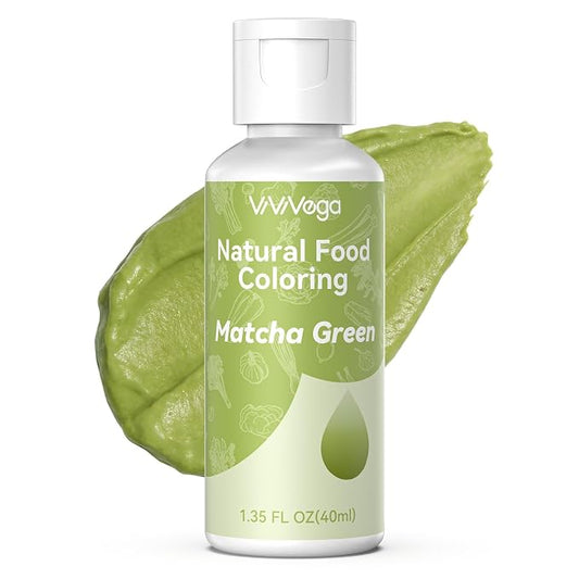 Dye-Free Food Coloring, Natural Food Coloring Gel No Artificial Dyes, Non-Toxic, Natural Food Dye for Icing, Frosting, Cake Decorating, 40 Milliliters - Matcha Green