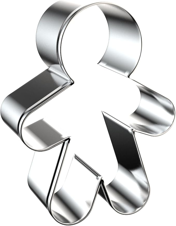 Gingerbread Man Cookie Cutters Shapes Set for Christmas Baking with Assorted Sizes - 5 inch, 4 inch, 3 inch, 2 inch - Stainless Steel