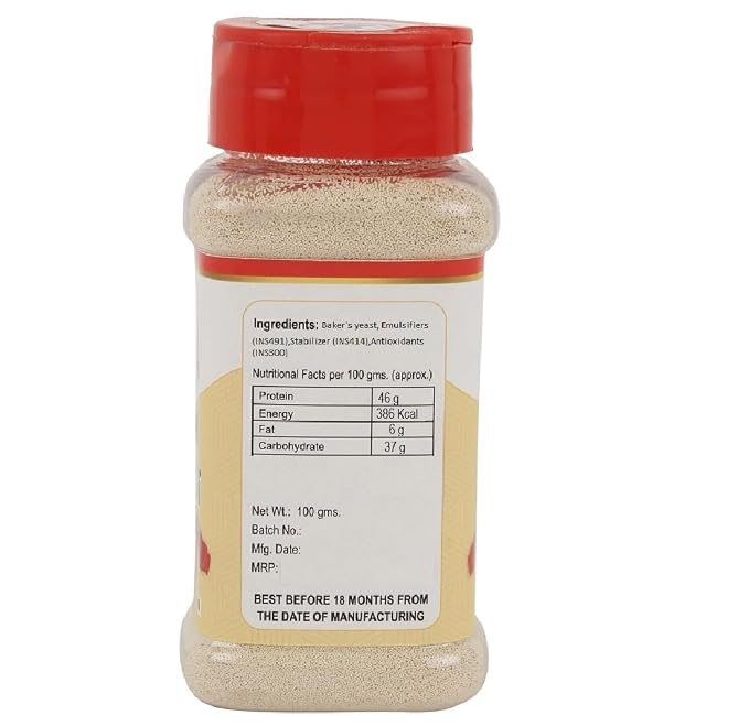 foodfrillz Instant Dry Yeast 100 g Active Dry Yeast for Baking Bread Making Raising Dough