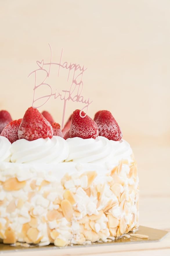 Happy Birthday Cake Topper Cake Decoration Birthday Cake Supplies (Pink cake topper)
