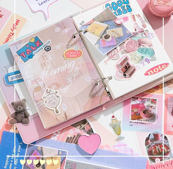 Girl's Korean Retro Sticker Book, Dessert Party Theme - 800+ Cute Fresh and Clean Style Old Items Stickers, for DIY Scrapbooking Journaling Handbook Decoration
