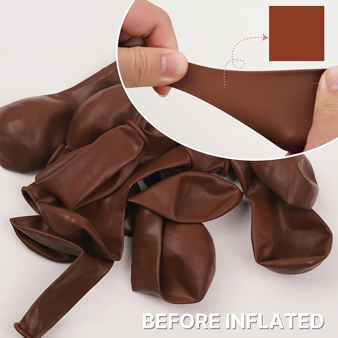 PartyWoo Dark Brown Balloons 127pcs Different Sizes of 36 18 12 10 5 Inch Boho Neutral Coffee Tan Balloon Arch Kit Garland for Birthday Boy Baby Shower Jungle Safari Fall Party Decorations Brown-F08