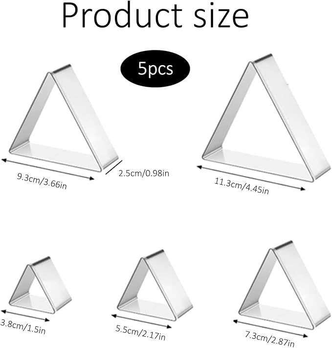 5 Pcs Scone Cutter,Scone Cutters For Baking,(4.45'',3.66'',2.87'',2.17'',1.5'') Stainless Steel Fan-Shaped Biscuit Mold,For Scones For Scones, Pastries, Dessert