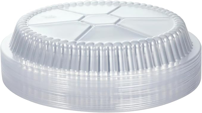 Waytiffer 40pack 9" Round Aluminum Foil Pans with Clear Lids | Disposable Containers with Straight Walls for Storing, Baking,Heavy duty, Standard Size