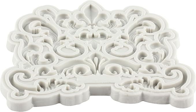 Baroque Fondant Mold Curlicues Scroll Lace Silicone Molds Filigree Mold 3D Sculpted For Sugar Cake Decorating Cupcake Topper Candy Chocolate Gum Paste Polymer Clay