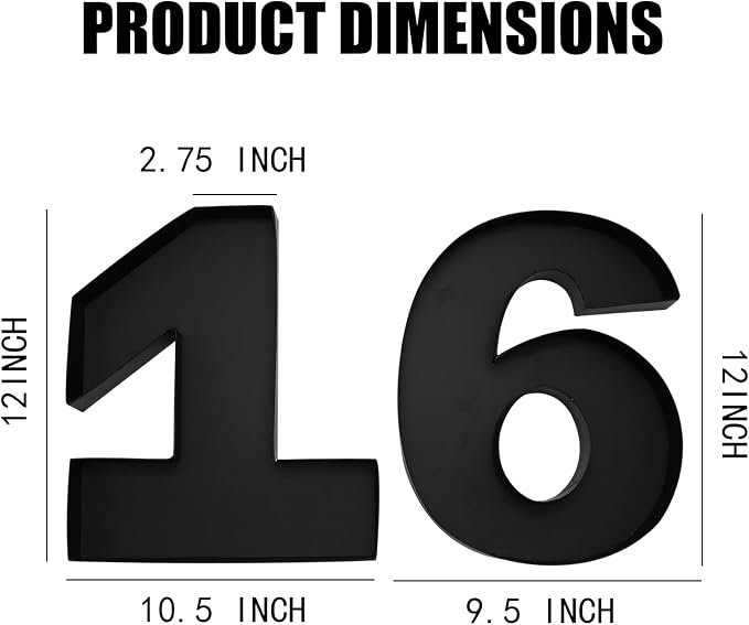12inch Cardboard Number Fillable Food Tray Box for Charcuterie, Cupcake Arrangement, Birthday Anniversary (Black, 16)