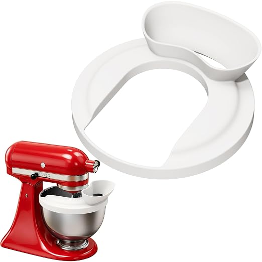 Silicone Flour Funnel with Pouring Shield for KitchenAid 4.5-5QT Mixer