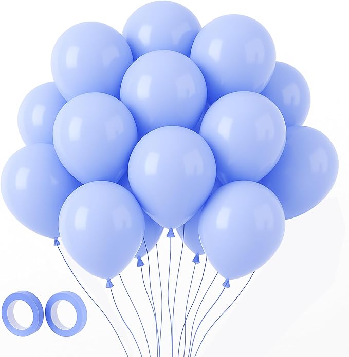 Voircoloria 105pcs Dusty Blue Balloons 12inch Party Latex Balloons for Boys Girls Birthday Baby Shower Gender Reveal Wedding Sunflower Party Decorations