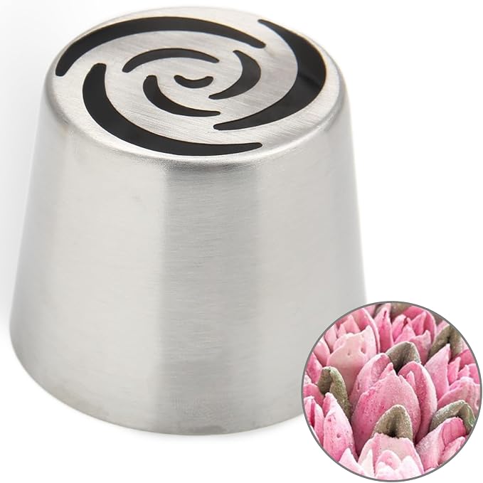 Extra Large Russian Piping Tips - Stainless Steel Flower Nozzles Set for Cake Decorating, Rose & Floral Icing Tips for Cupcakes, Cookies Professional Baking Tools (XXL, Style 12)