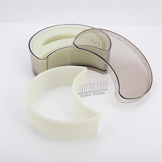 Multi-Shape Nylon Cookie Molds Round Square Star Plastic Geometry Biscuit Cutter Dough Mousse Bread Slicer DIY Bakery Utensils (Flat Moon)