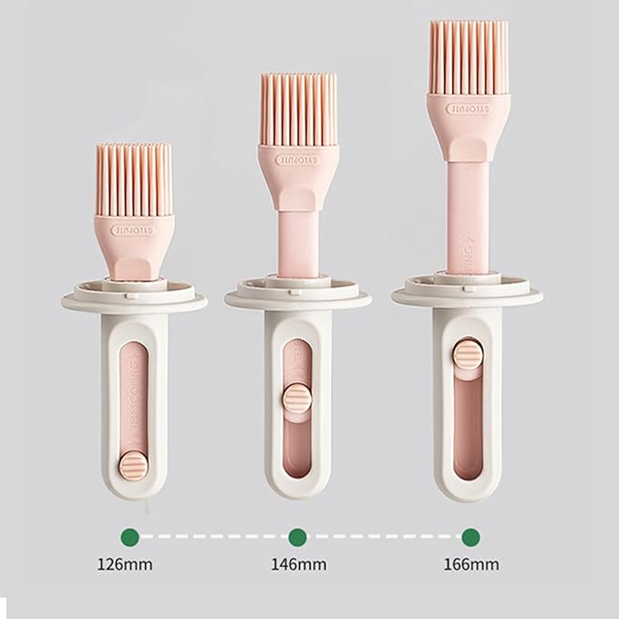 Oil Dispenser Bottle with Brush - Glass Oil Dispenser for Kitchen with Silicone Heat Brush - Cooking Brush for Oil and Cooking BBQ Grill Frying Kitchen (B, 16x6.7cm)