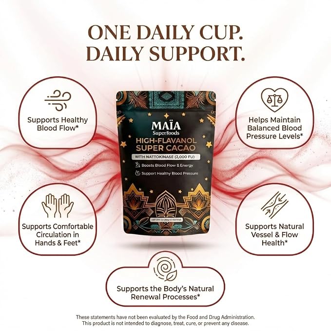 Maia Ceremonial Cacao | Super Cacao | High Flavanols | Supports Healthy Blood Pressure, Cardiovascular Wellness | Theobromine