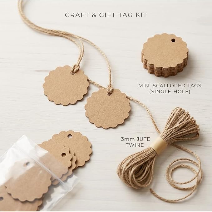 MLXUANLA 62 Pack Small Gift Boxes - Cookie Boxes For Gift Giving, Ivory Lace Ribbon, Jute Twine, Kraft Tags - Brown Kraft Paper