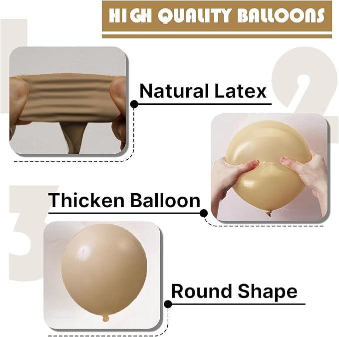 PartyWoo Light Brown Balloons 100 pcs 12 Inch Nude Neutral Boho Tan Fall Latex Helium Balloons for Wedding Graduation Birthday Boy Baby Shower Cowgirl Jungle Theme Party Decorations Brown-F56