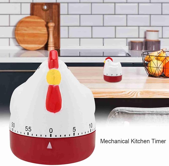 Kitchen Timer Cute, Mechanical Chicken Egg Timer, Up to 60 Minutes, Chicken Mechanical Wind Up Timer for Cooking, Children’S Study, Timing Reminder, Home Decor