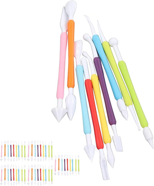 Fondant Decorating Tool PP Double End Design Colorful Fondant Modeling Tools Cake Decorating Kit for DIY Baking