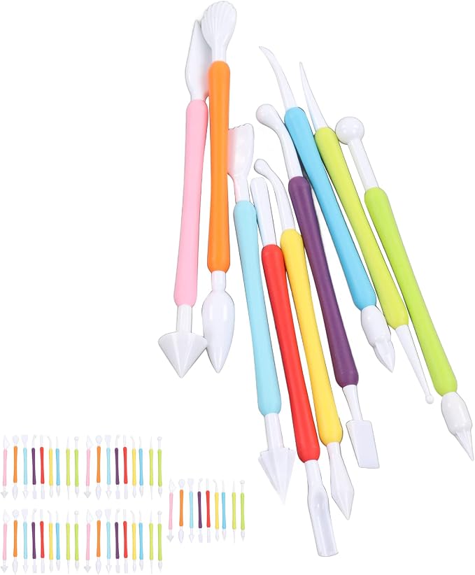Fondant Decorating Tool Colorful PP Double End Design Cake Modeling Kit Baking