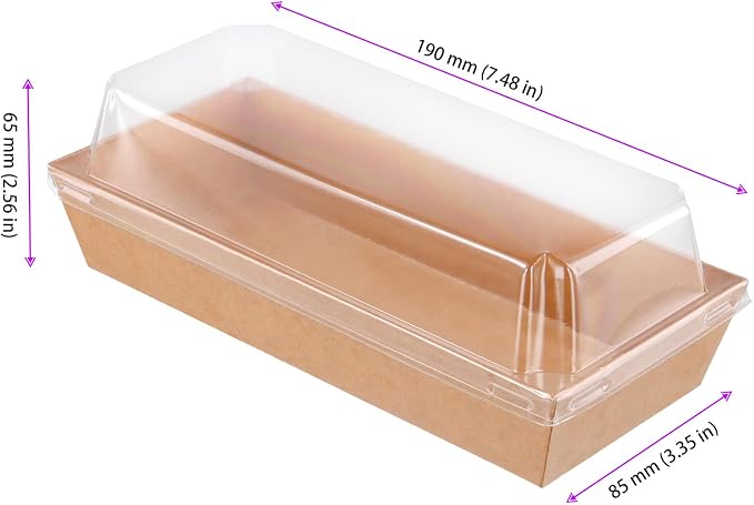 150 Pack 7.5 x3.3 x 2.5 Inch Pale Brown Charcuterie Box, Karft Paper Large Charcuterie Boxes, Disposable Food Containers for Bakery Desserts Cupcakes Salads Strawberries Cookies