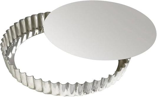 SCI Scandicrafts 11-inch Fluted Tart/Quiche Pan with Removable Bottom, Tinplate