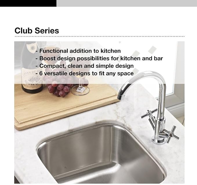 Houzer Club 18 inch Stainless Steel Undermount Single Round Bowl Bar Sink with Strainer - CF-1830-1