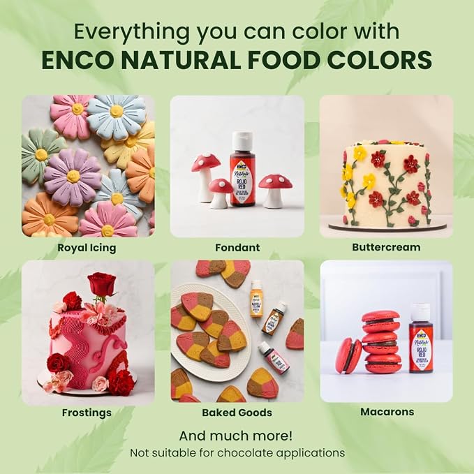 ENCO Natural Food Coloring Gel Yellow (8.8 oz) – No Artificial Dyes, Vibrant Colors for Icing, Buttercream & Fondant – Kosher & Vegan Colors – Baking & Cake Decorating