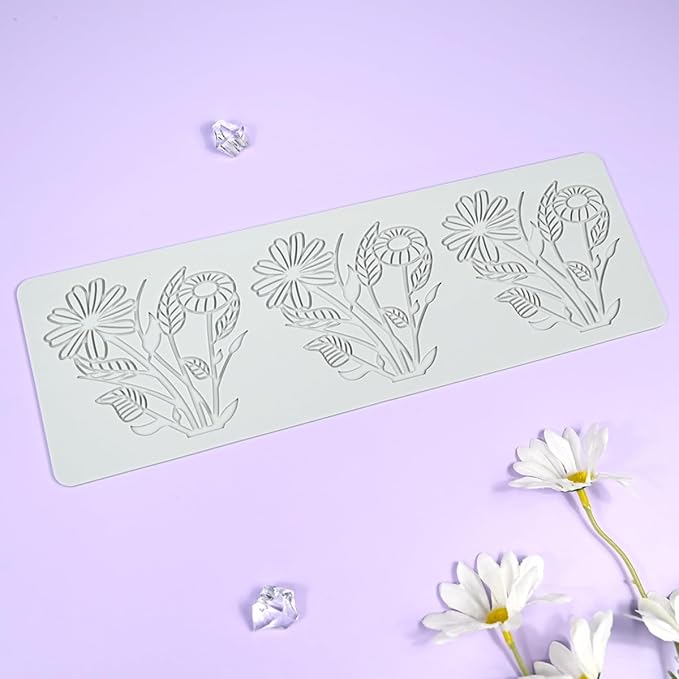 TUKE Flower Silicone Cake Lace Mold Cake Decorating Tool Border Decoration Lace Mold Kitchen Baking Tool (K_ Flower)