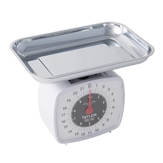 Taylor Analog Kitchen Scale Mechanical Food Scale, 22 lb Capacity, Multicolor(Pack of 6)